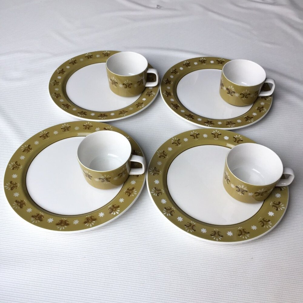 Mediterrania Green Hill Lunch Plate & Coffee Tea Cup 4 Set Japan James Roberts